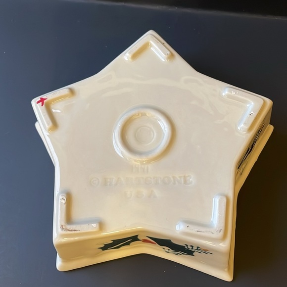 🎄 Christmas Gingerbread Hartstone Pottery Star shaped bowl - Picture 3 of 7